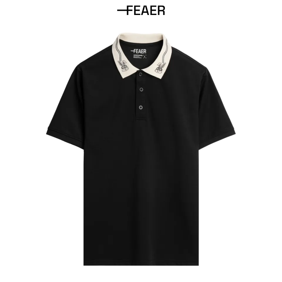 Ảnh Áo polo nam có cổ Bunny Pair,vải CVC cao cấp thoáng mát, cổ thêu hình thỏ mới lạ, sang trọng - FEAER 2