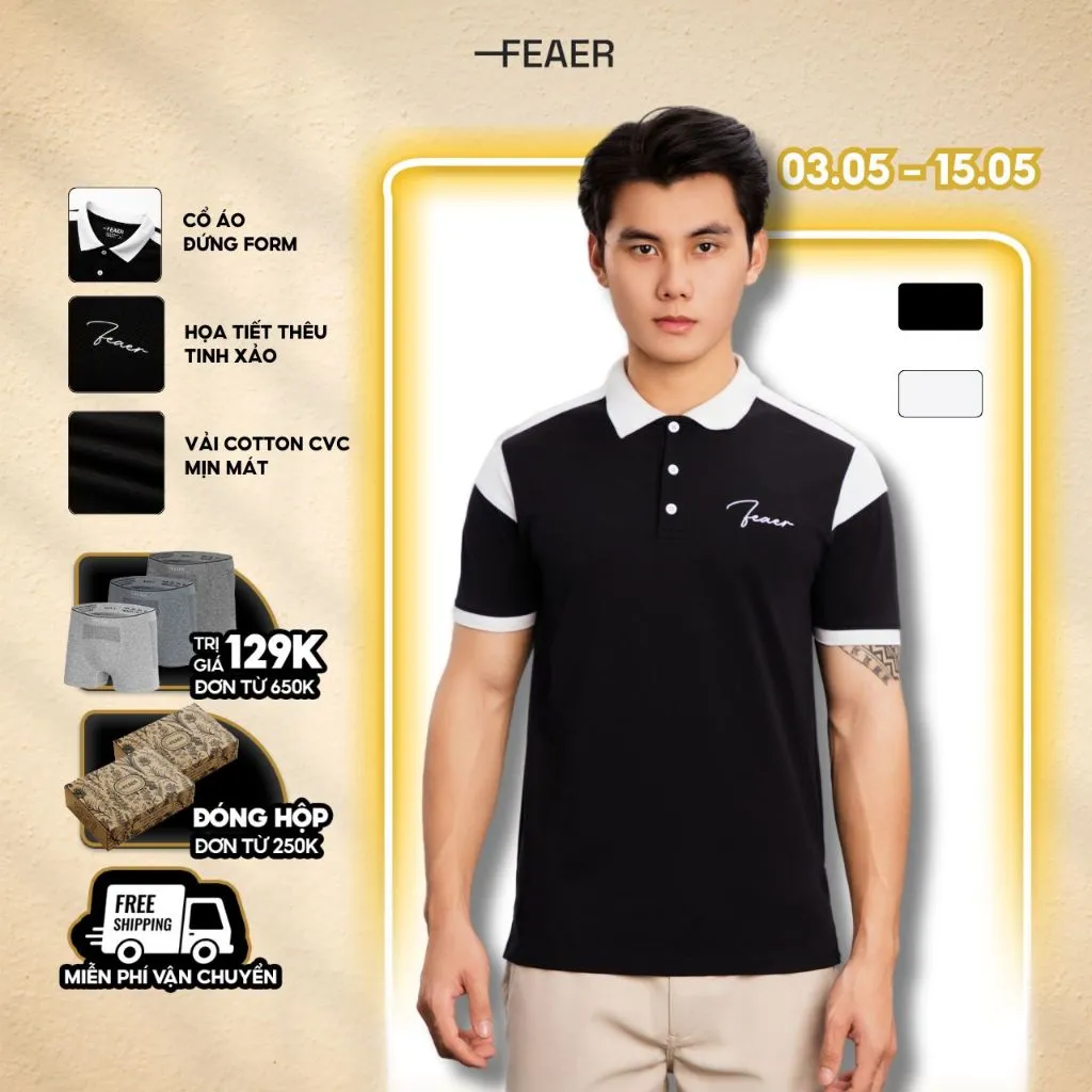 Ảnh Áo polo nam có cổ Contrast Collar nam tính, thanh lịch, sang trọng - FEAER 1