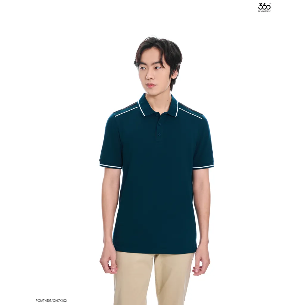 Ảnh Áo polo nam cổ điển ngắn tay phối màu thương hiệu 360 Boutique chất liệu pique cao cấp - POMTK501 3