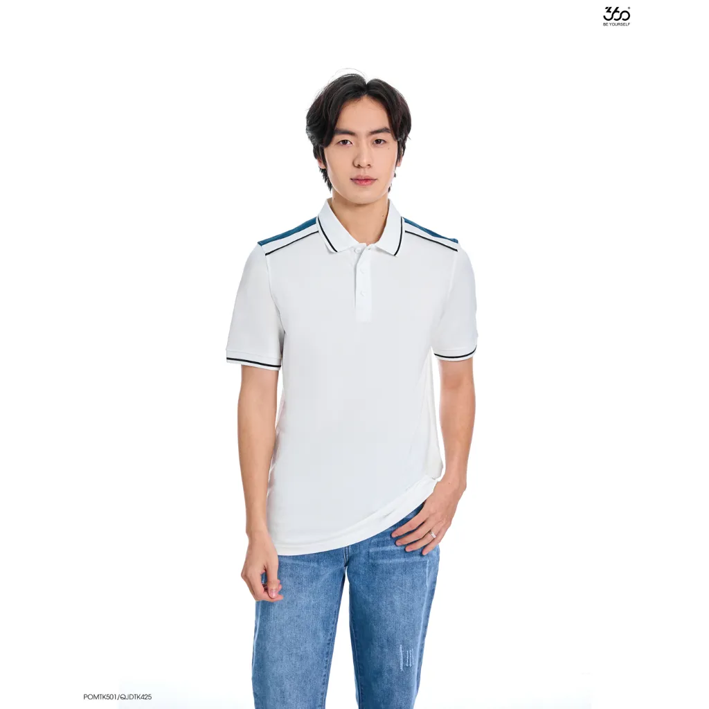 Ảnh Áo polo nam cổ điển ngắn tay phối màu thương hiệu 360 Boutique chất liệu pique cao cấp - POMTK501 4