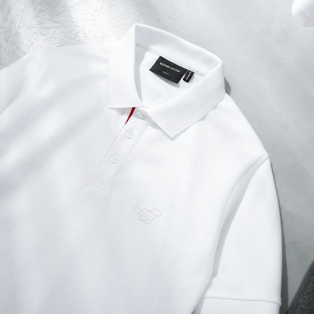 Ảnh Áo Polo Nam Collage Piece White, Chất Vải Cá Sấu CVC Thoải Mái, PL0154, SOMEHOW 3