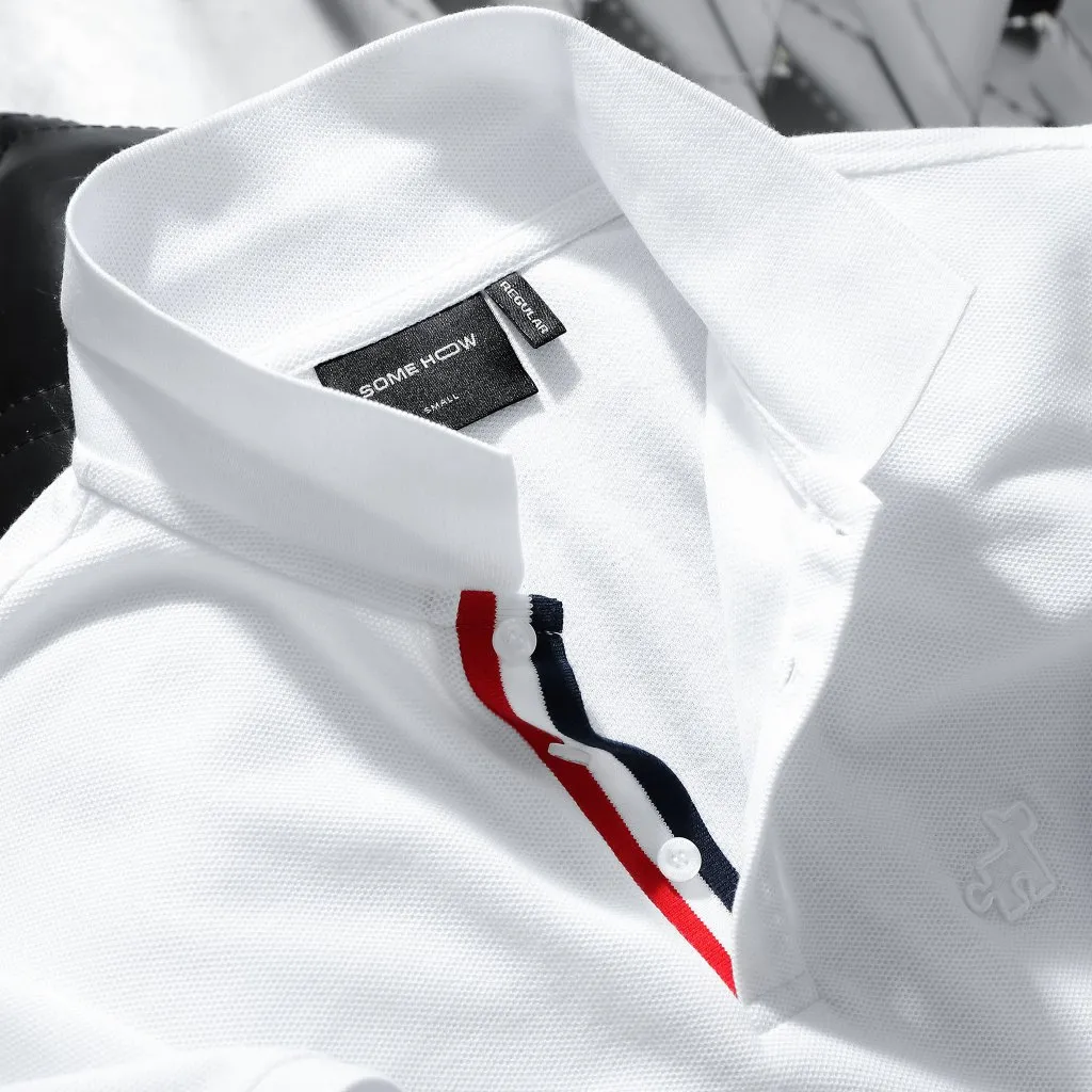 Ảnh Áo Polo Nam Collage Piece White, Chất Vải Cá Sấu CVC Thoải Mái, PL0154, SOMEHOW 4