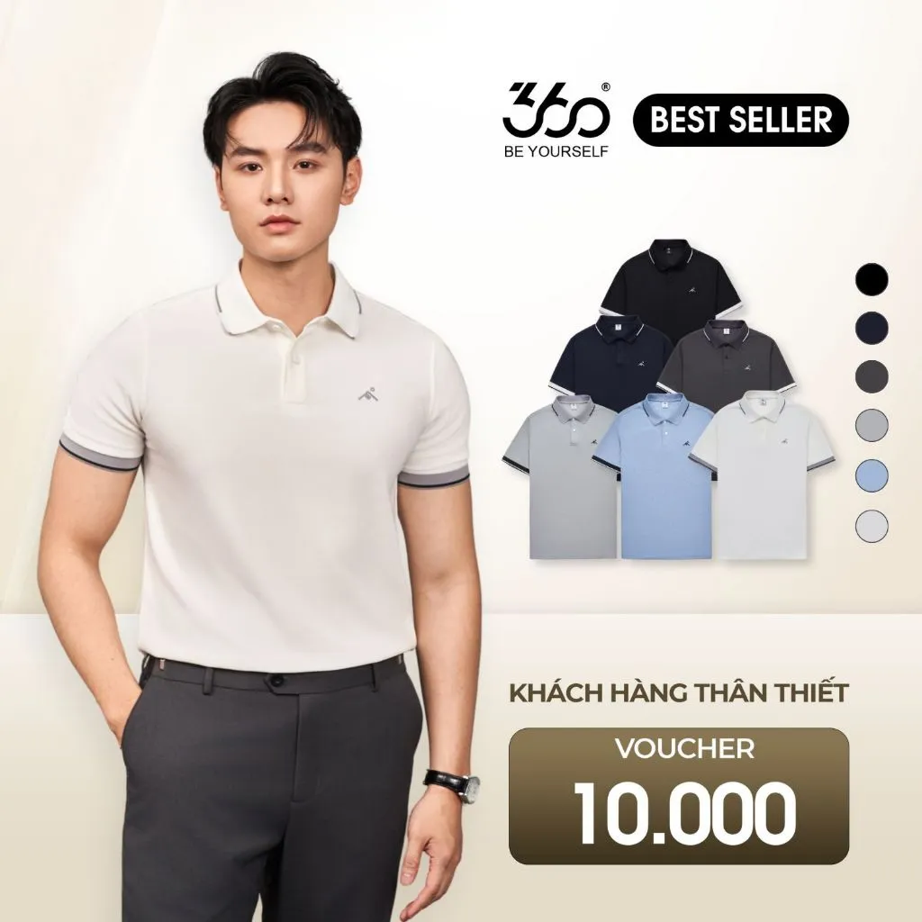 Ảnh Áo polo nam COOL TOUCH cao cấp, thanh lịch 360 Boutique áo thun phông có cổ đẹp, trẻ trung POHOL602 2