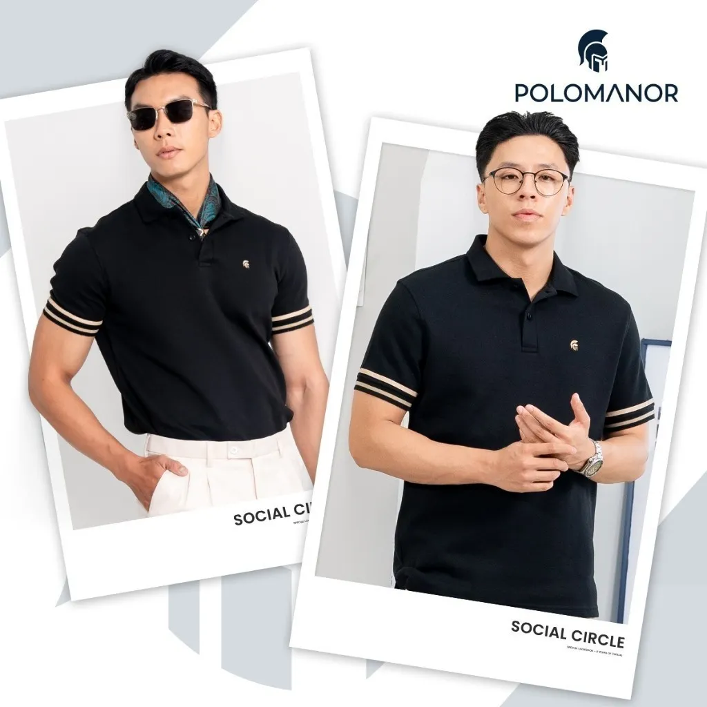 Ảnh Áo polo nam COSMOS, BST Social Circle chất vải cá sấu cotton interlock cao cấp - POLOMANOR 3