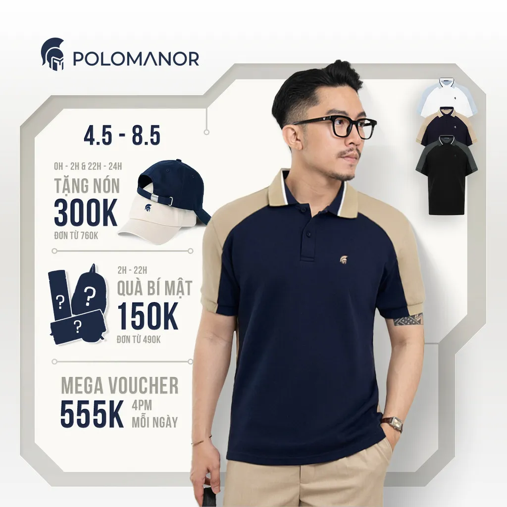 Ảnh Áo polo nam DENNI, vải cá sấu cotton interlock cao cấp, thanh lịch sang trọng - POLOMANOR 1