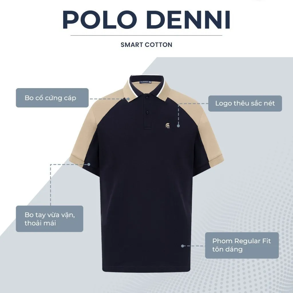 Ảnh Áo polo nam DENNI, vải cá sấu cotton interlock cao cấp, thanh lịch sang trọng - POLOMANOR 4