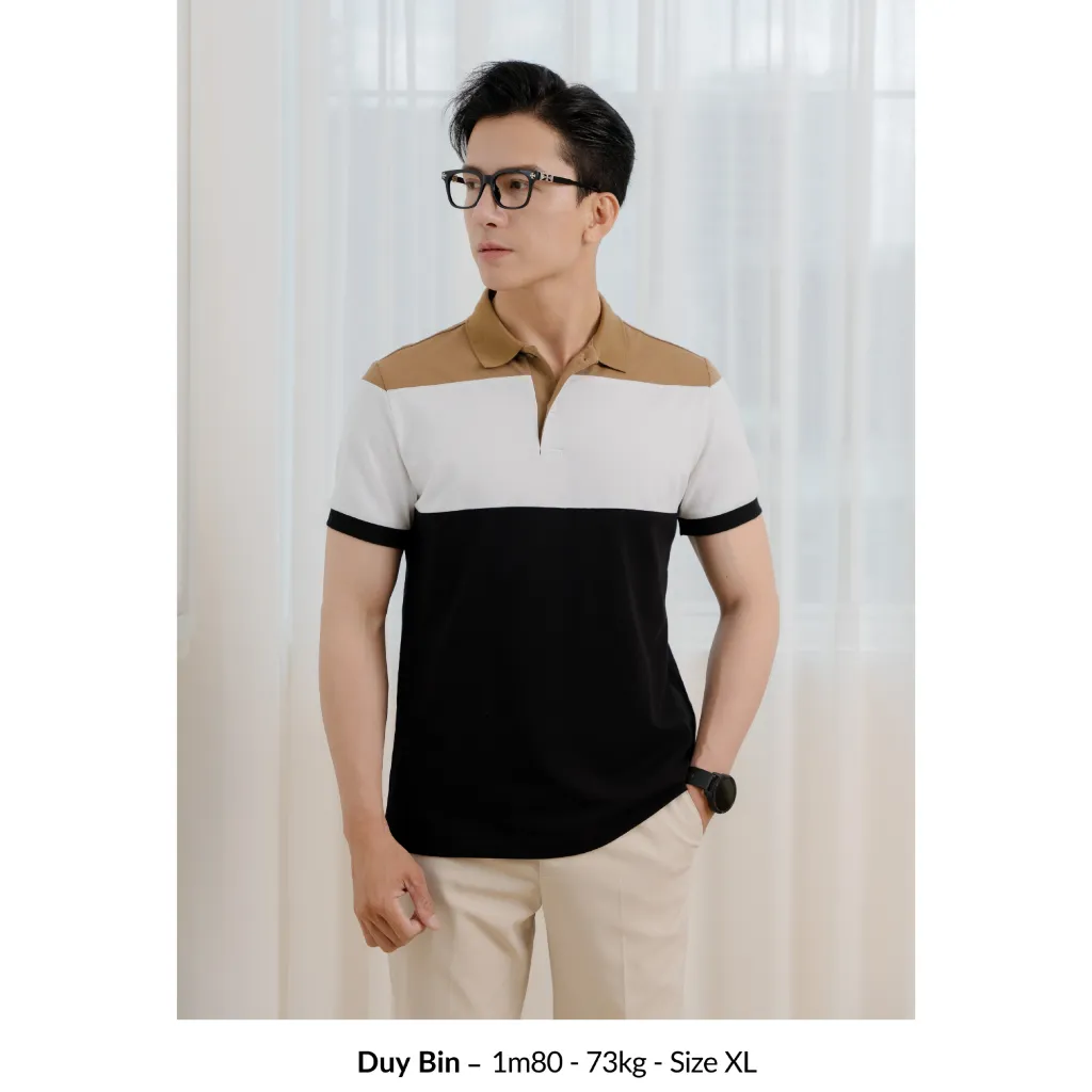 Ảnh Áo Polo nam FEINZ LEEVUS phối màu, vải CVC cá sấu, form regular APL306 4