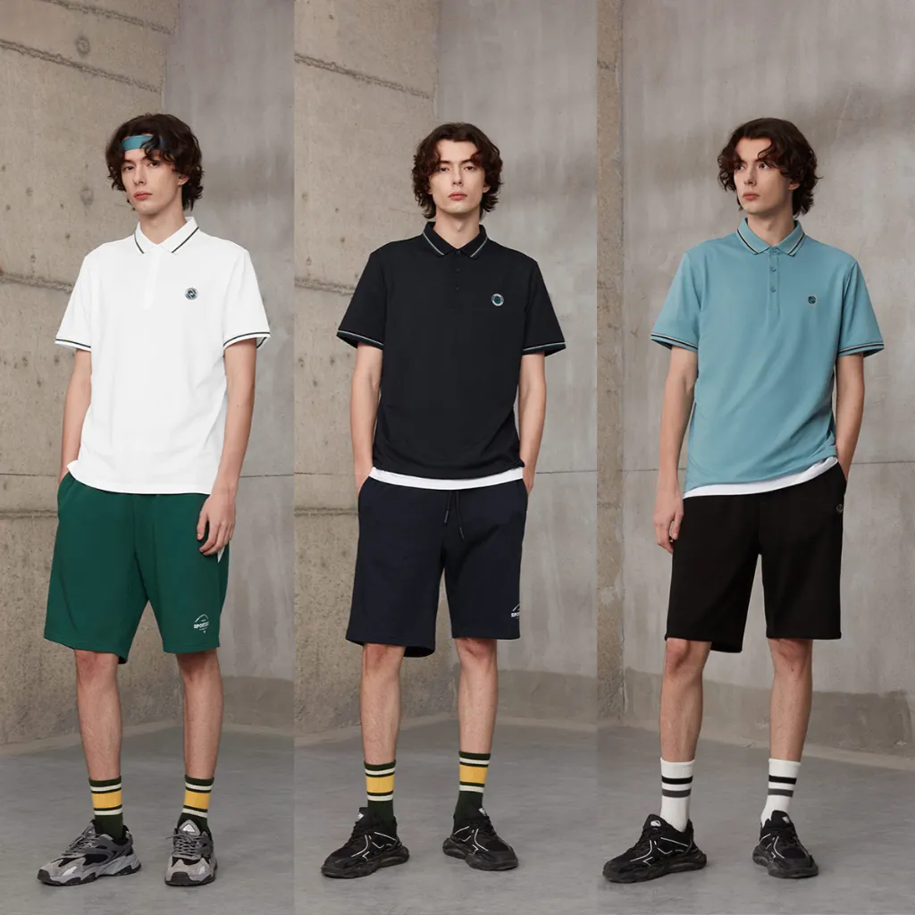 Ảnh Áo POLO nam HLA Sportsday chơi golf, tennis họa tiết viền, chất liệu cotton Pique cao cấp thoáng mát mềm nhẹ 1