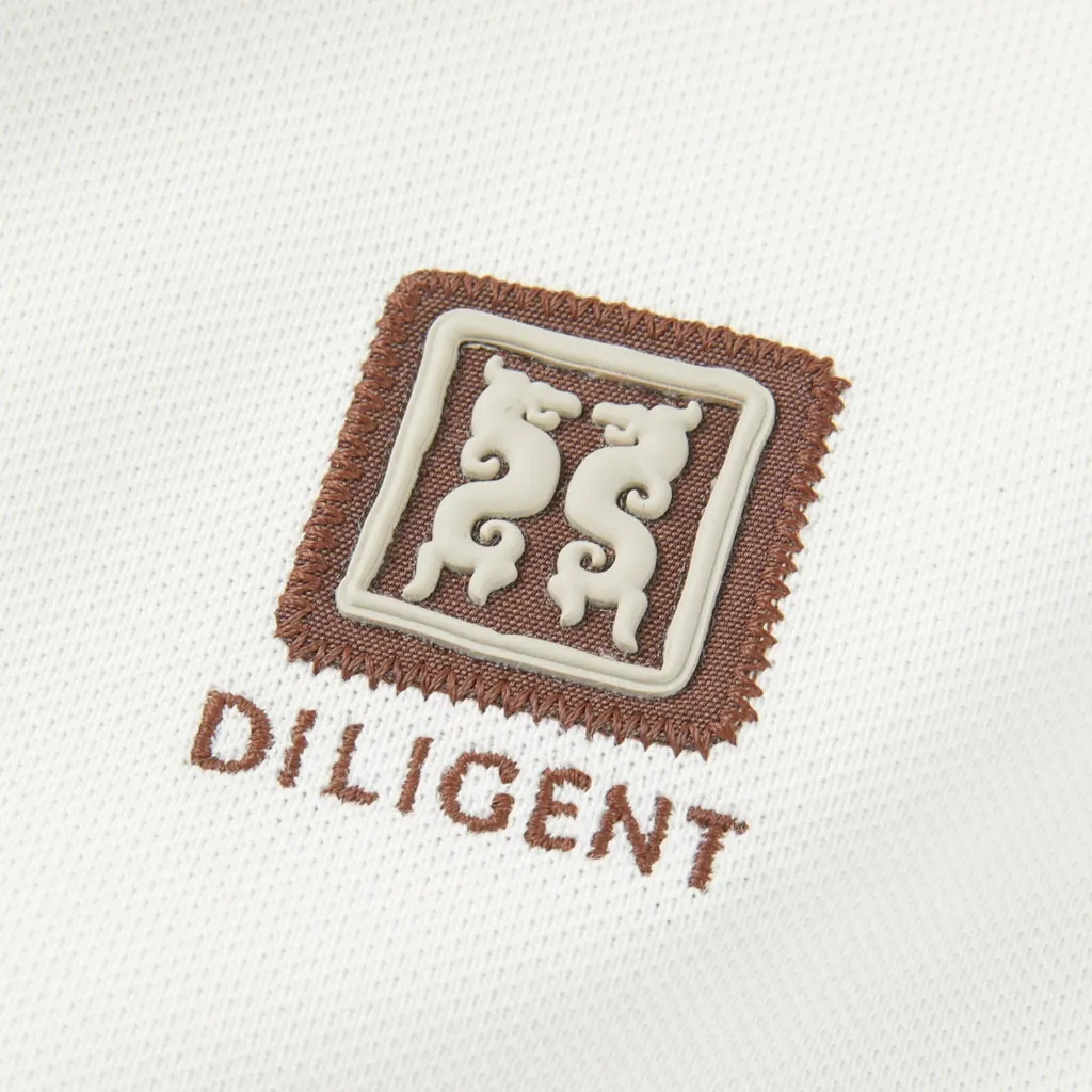 Ảnh Áo POLO nam HLA trắng ngắn tay logo thêu Diligent chất liệu mềm mại thoải mái 4
