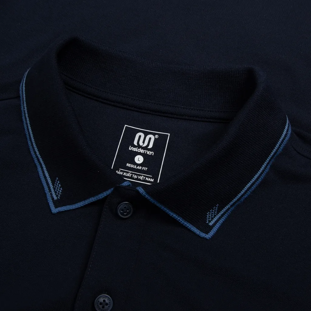 Ảnh Áo polo Nam INSIDEMEN Tay Ngắn Cổ Bẻ Họa Tiết Trẻ Trung Regular Fit IPS025S3 2