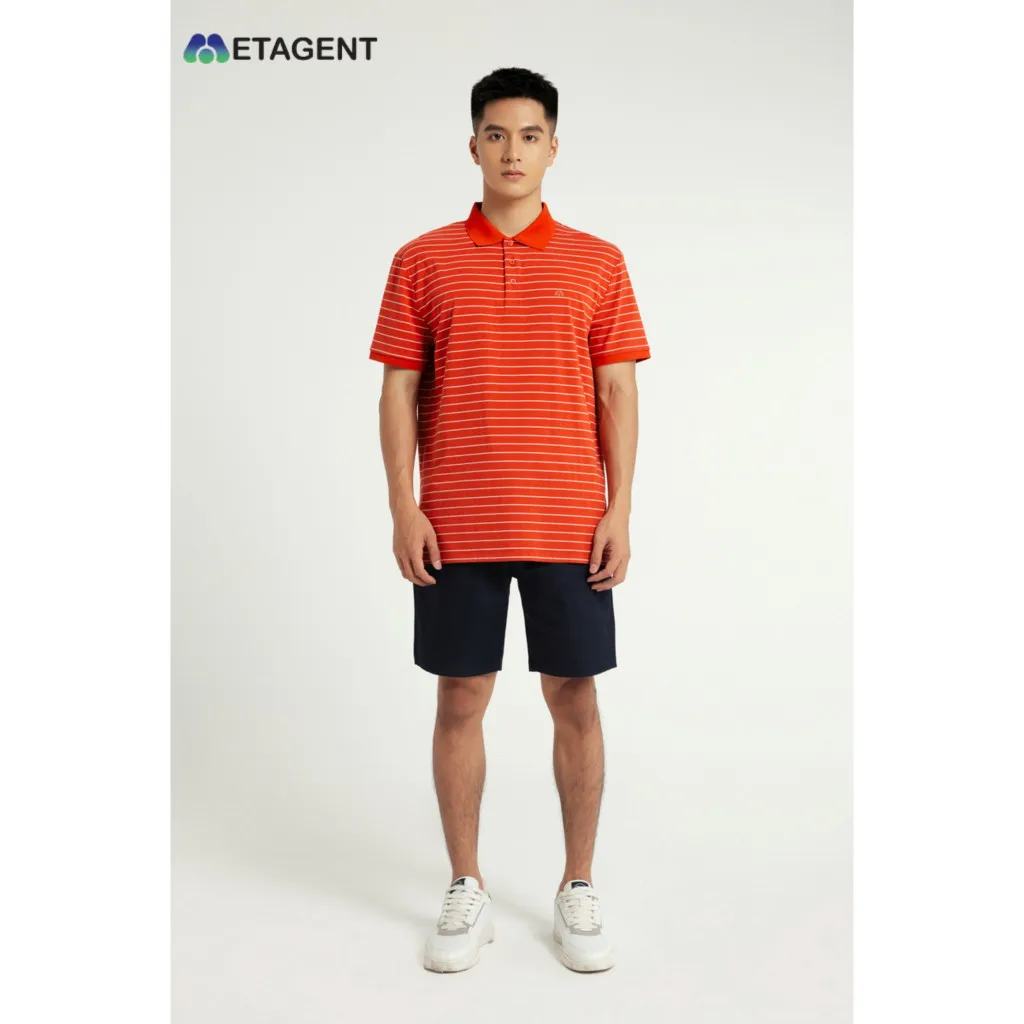 Ảnh Áo Polo nam kẻ ngang dáng Regular Fit Metagent MS 57E3414 1