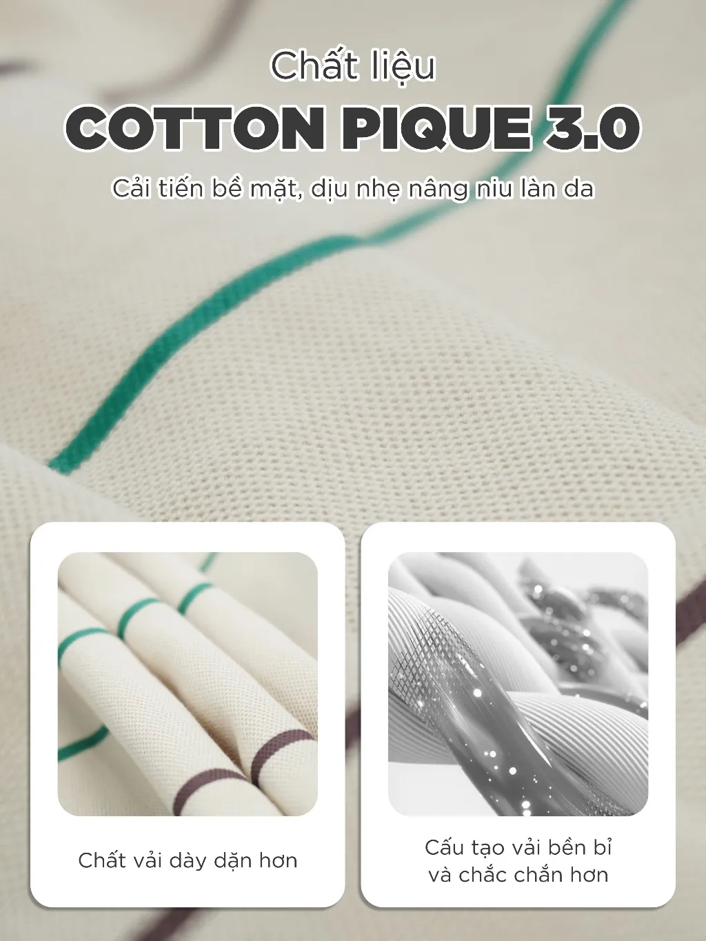 Ảnh Áo POLO nam kẻ sọc MAJESTY vải Cotton Pique thoáng khí, mềm mại, bền màu, che khuyết điểm - HUSSIO 4