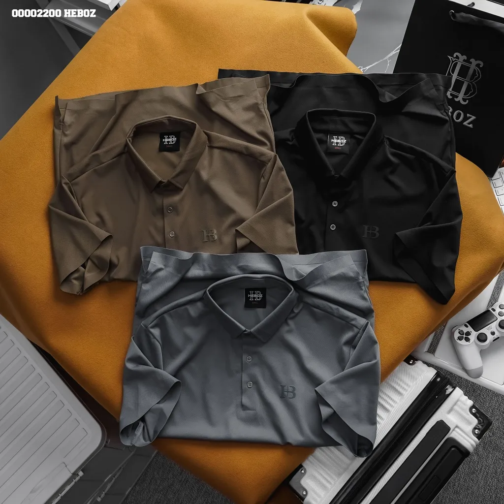Ảnh Áo polo nam không đường may HEBOZ 3M thanh lịch chất vải thoáng khí cao cấp - 00002200 1