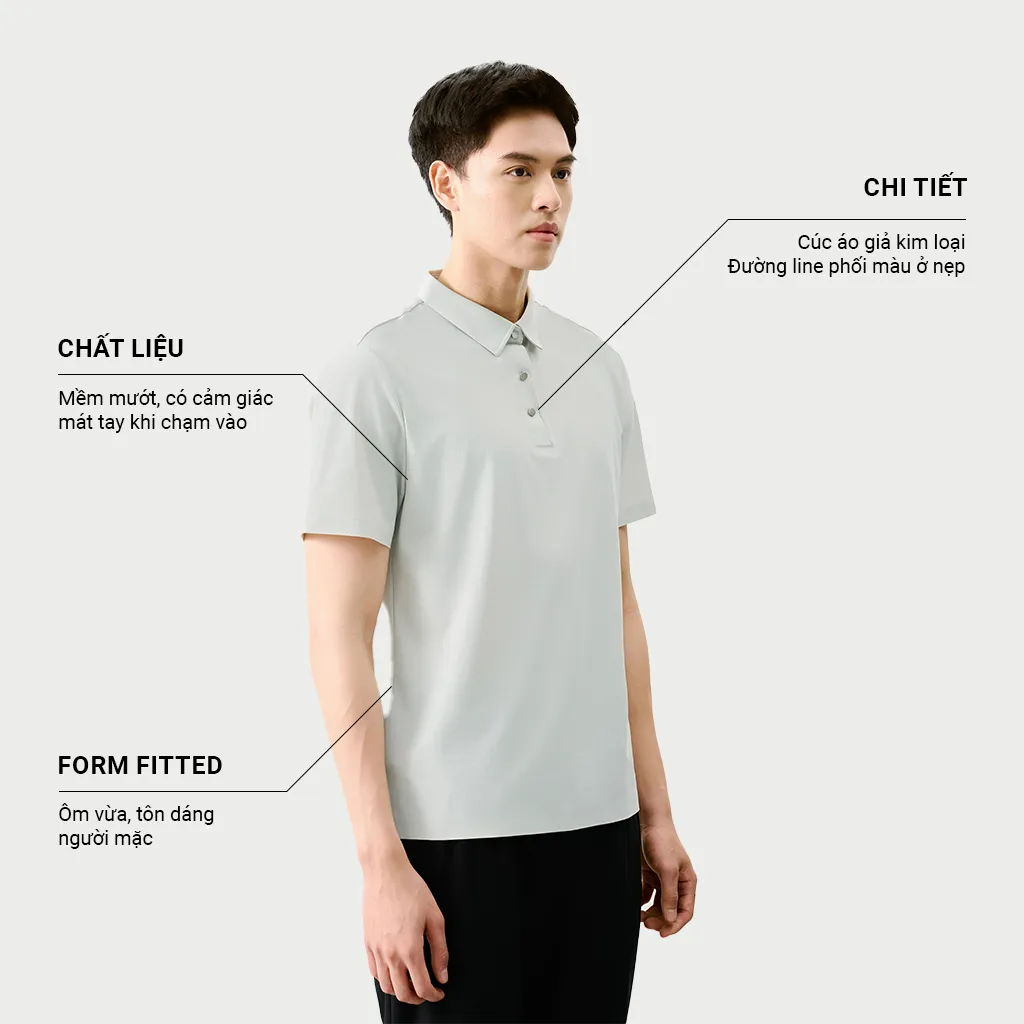 Ảnh Áo Polo Nam KRIK Form Fitted Chất Liệu Cao Thiết Kế Cúc Áo Giả Kim Sang Trọng Lịch Lãm PL2206 1
