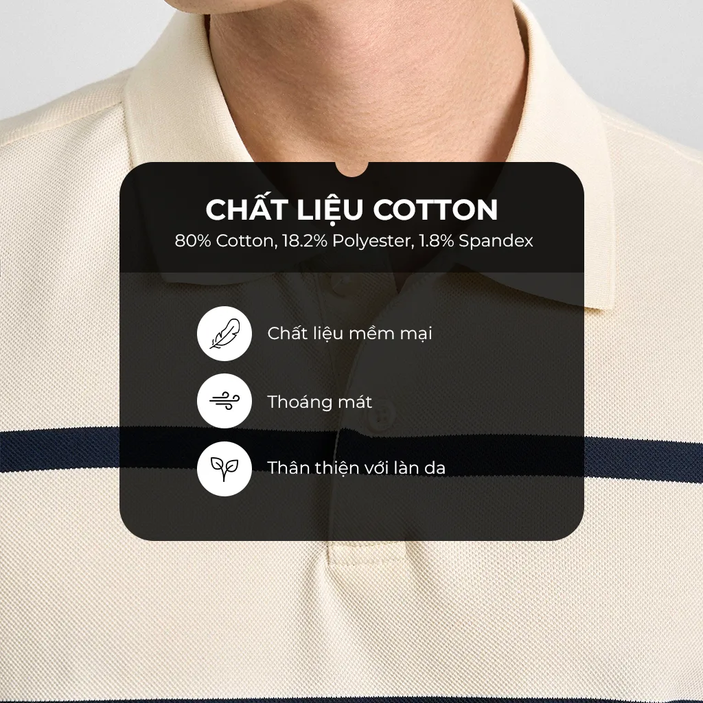Ảnh Áo Polo Nam Krik Form Regular Kẻ Ngang Phối Màu Đẹp Mắt Vải Cotton Mát Mẻ PL2210 2