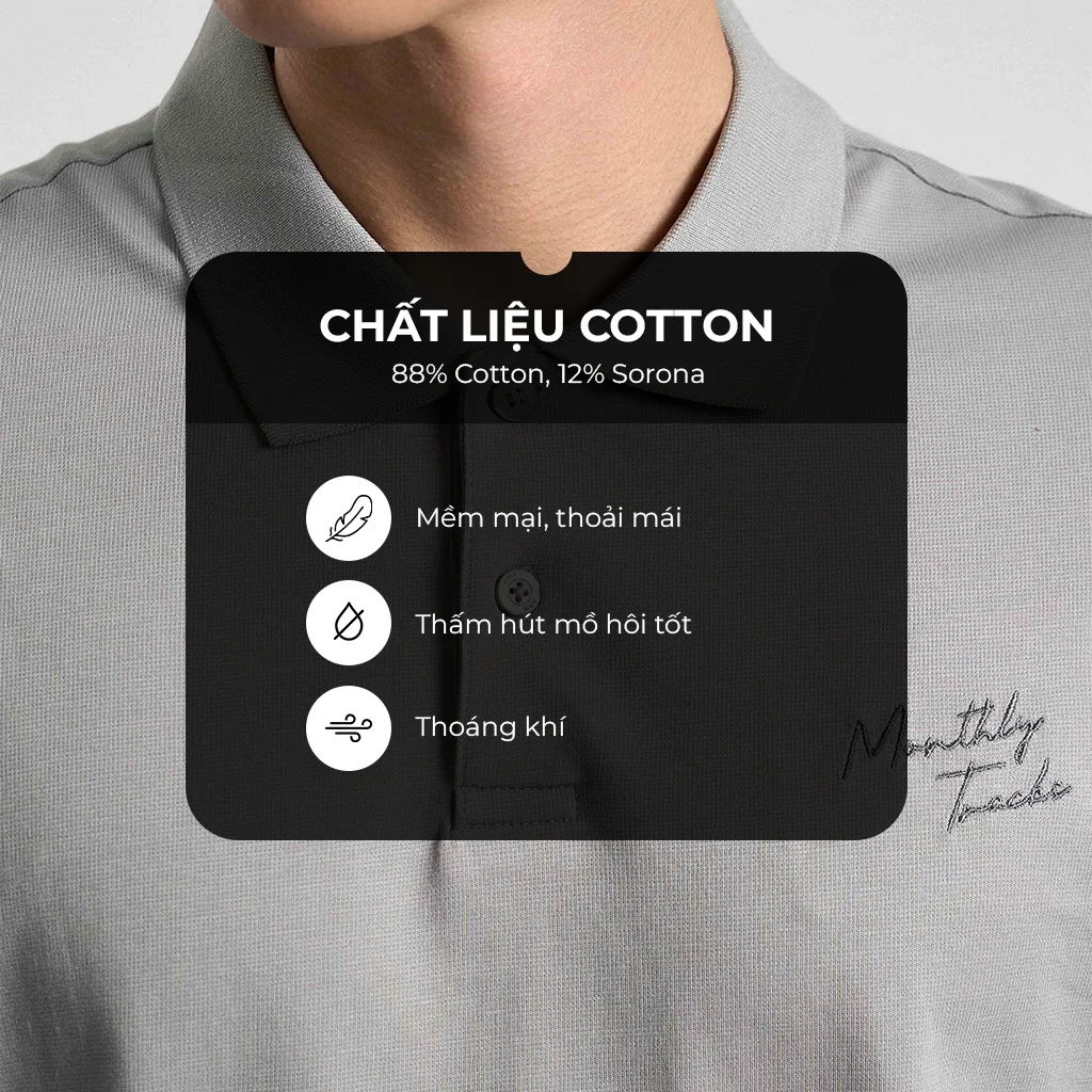 Ảnh Áo Polo Nam Krik Form Regular Thiết Kế Cảm Hứng Monthly Tracks Thêu Nhẹ Tinh Tế PL2226 2