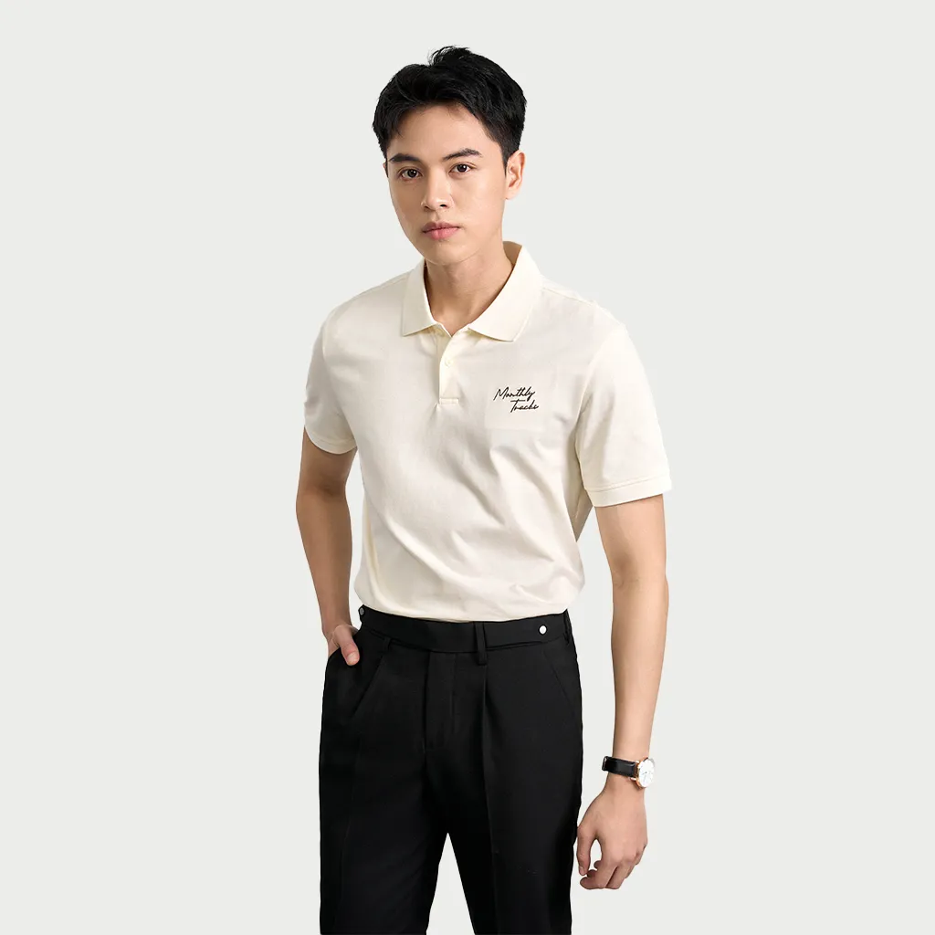 Ảnh Áo Polo Nam Krik Form Regular Thiết Kế Cảm Hứng Monthly Tracks Thêu Nhẹ Tinh Tế PL2226 4