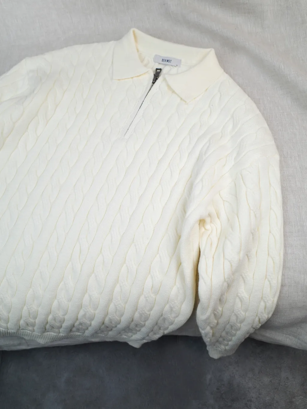 Ảnh Áo Polo Nam Len Trơn DNST 717, Áo Sweater Len Hàn Quốc Unisex Vặn Thừng Dày Dặn 2