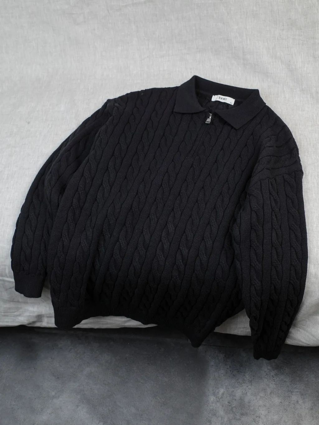 Ảnh Áo Polo Nam Len Trơn DNST 717, Áo Sweater Len Hàn Quốc Unisex Vặn Thừng Dày Dặn 4