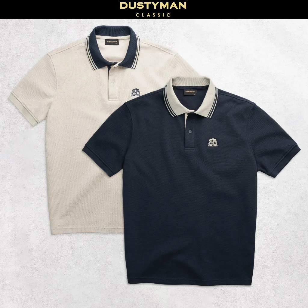 Ảnh Áo Polo Nam Merlin Dustyman, Vải Double Face Thoáng Mát, Chống Nhăn, Mềm Mại, Co Dãn Tốt 1