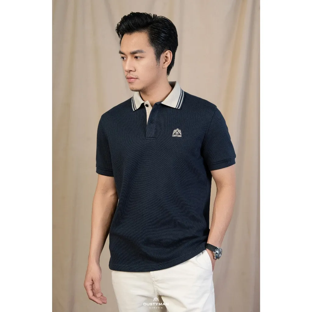Ảnh Áo Polo Nam Merlin Dustyman, Vải Double Face Thoáng Mát, Chống Nhăn, Mềm Mại, Co Dãn Tốt 3