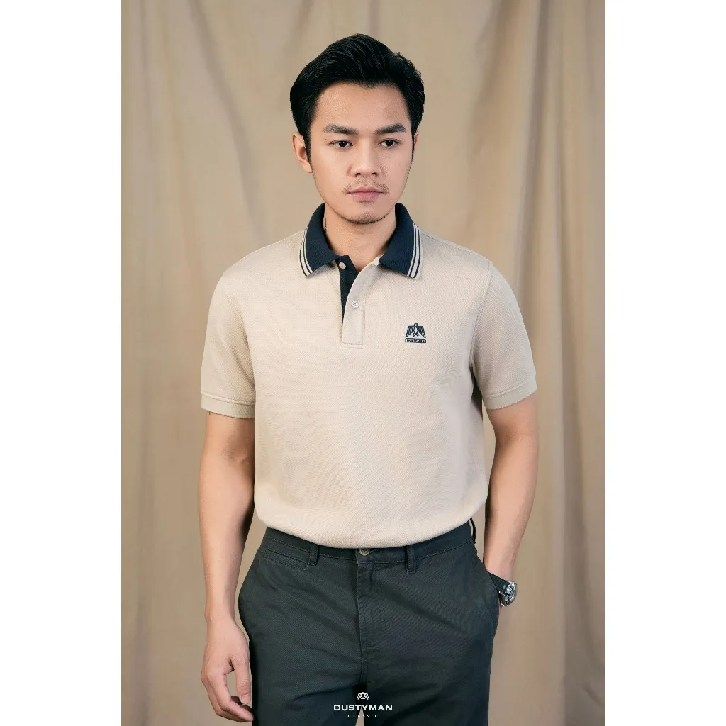 Ảnh Áo Polo Nam Merlin Dustyman, Vải Double Face Thoáng Mát, Chống Nhăn, Mềm Mại, Co Dãn Tốt 4