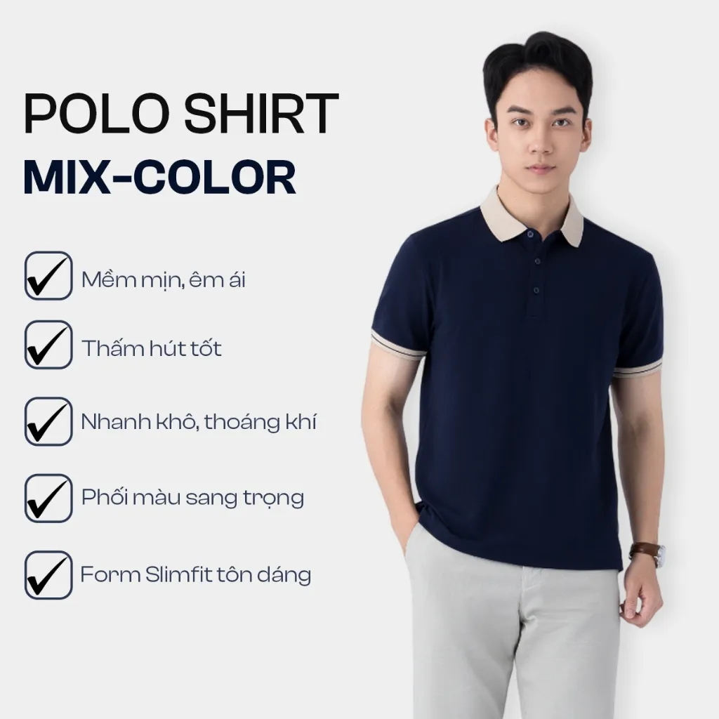 Ảnh Áo Polo Nam MIX-COLOR Ngắn Tay 5S FASHION Cotton Mát Lạnh, Thoáng Khí, Lịch Lãm APC25033 2