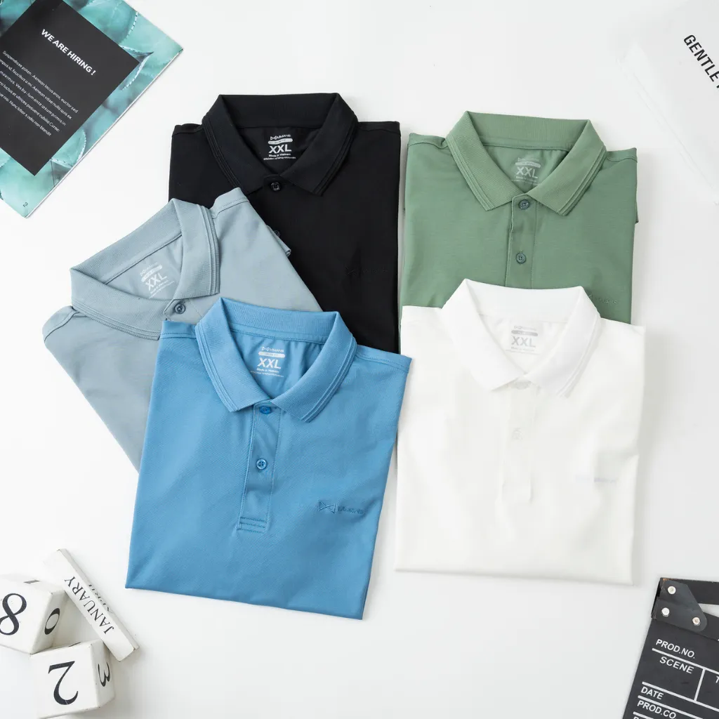 Ảnh Áo polo nam MMANS màu trắng gạo basic tinh tế sang trọng chất vải cotton poly cao cấp co giãn 2
