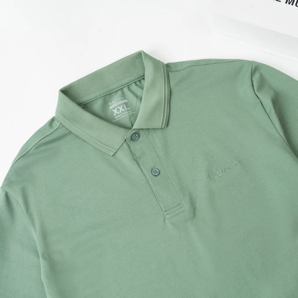 Ảnh Áo polo nam MMANS màu xanh vỏ đậu basic tinh tế sang trọng chất vải cotton poly cao cấp co giãn 4