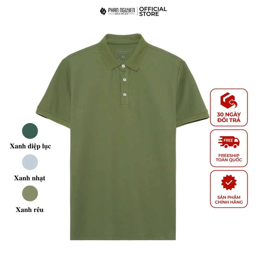 Ảnh Áo polo nam ngắn tay basic Phan Nguyễn mềm mát, hạn chế nhăn nhàu, thiết kế lịch sự, chỉn chu, màu sắc nam tính APC.202 1