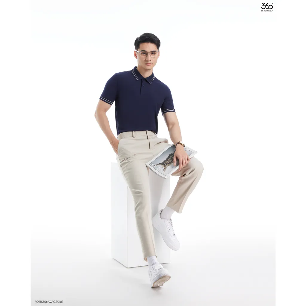 Ảnh Áo polo nam ngắn tay cổ bẻ nhiều màu thương hiệu 360 Boutique chất liệu pique cao cấp - POTTK506 2