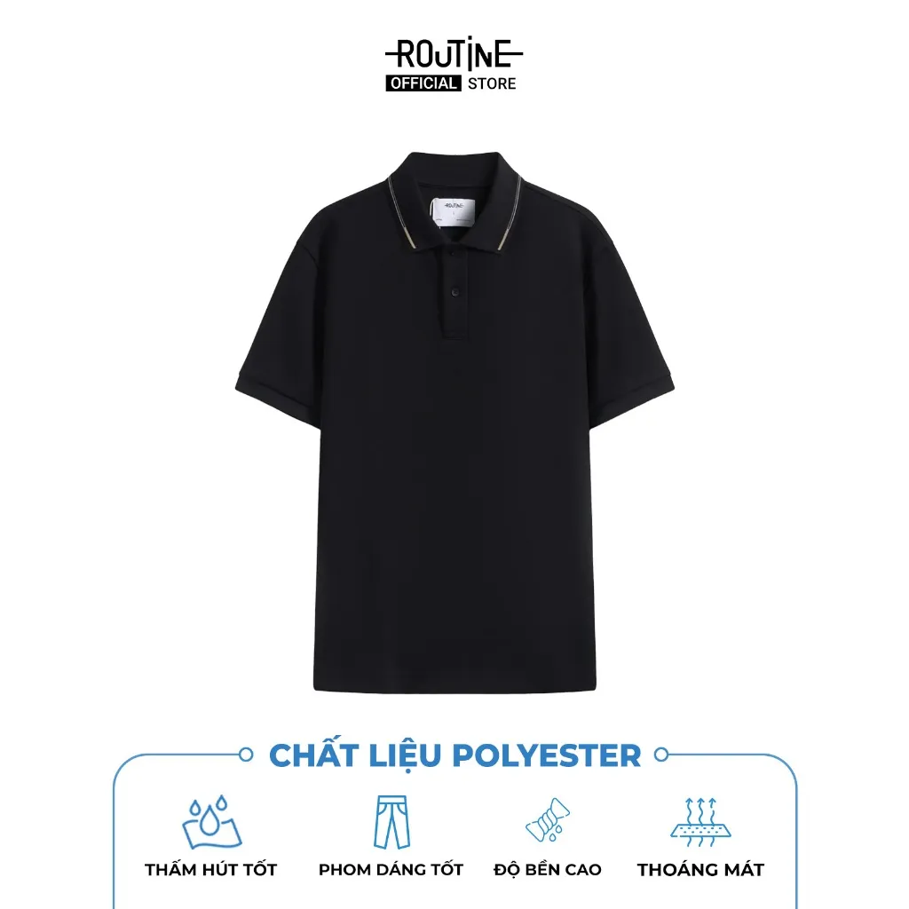 Ảnh Áo Polo Nam Ngắn Tay Phối Cổ Form Fitted - Routine 10F24POL029R2 2