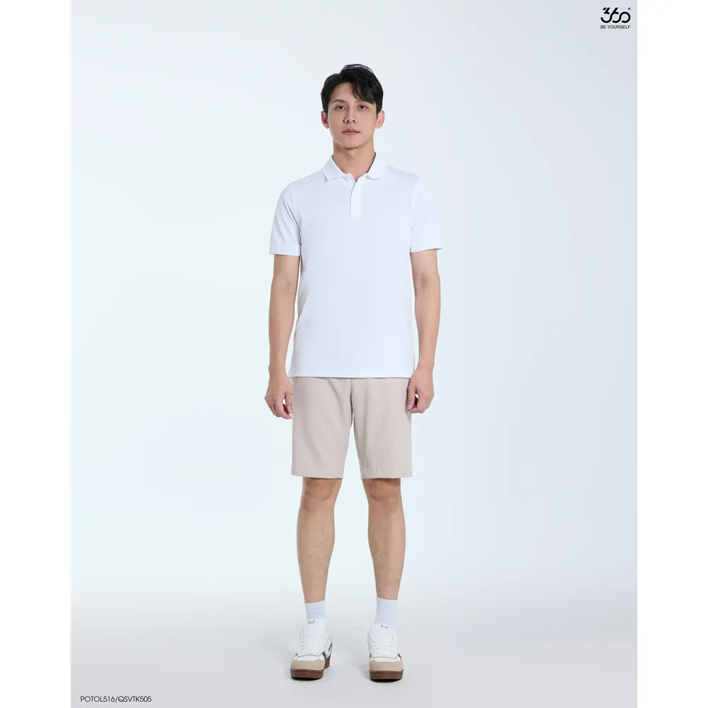 Ảnh Áo polo nam ngắn tay trơn 360 Boutique áo thun nam có cổ bẻ màu trắng đen be basic trẻ trung - POTOL516 2