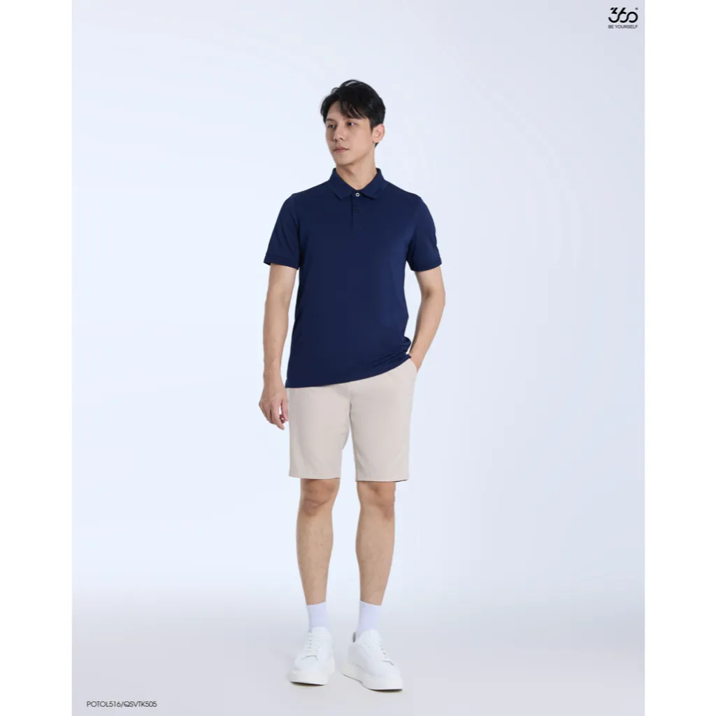 Ảnh Áo polo nam ngắn tay trơn 360 Boutique áo thun nam có cổ bẻ màu trắng đen be basic trẻ trung - POTOL516 4