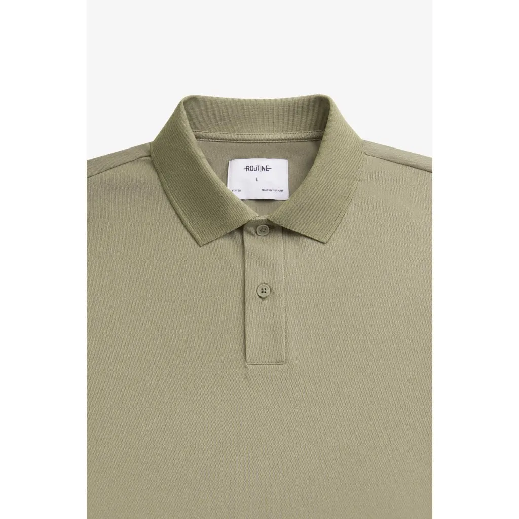 Ảnh Áo Polo Nam Ngắn Tay Vải Trơn Form Fitted - Routine 10F24POL001CR1 4