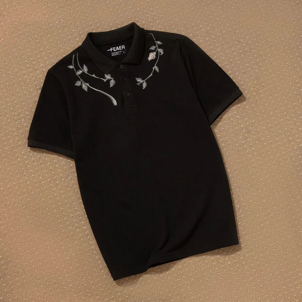 Ảnh Áo polo nam Noble tay ngắn, cổ bẻ, vải Cotton cao cấp thấm hút tốt, co giãn, họa tiết thêu vai - FEAER 1