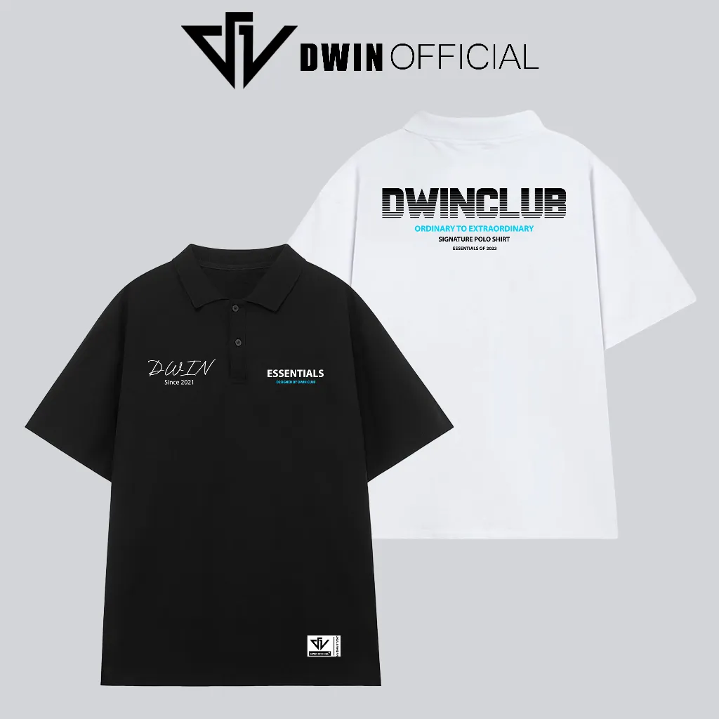 Ảnh Áo polo nam nữ trơn brand Dwin tee cổ bẻ basic form rộng phông tay lỡ unisex oversize 1