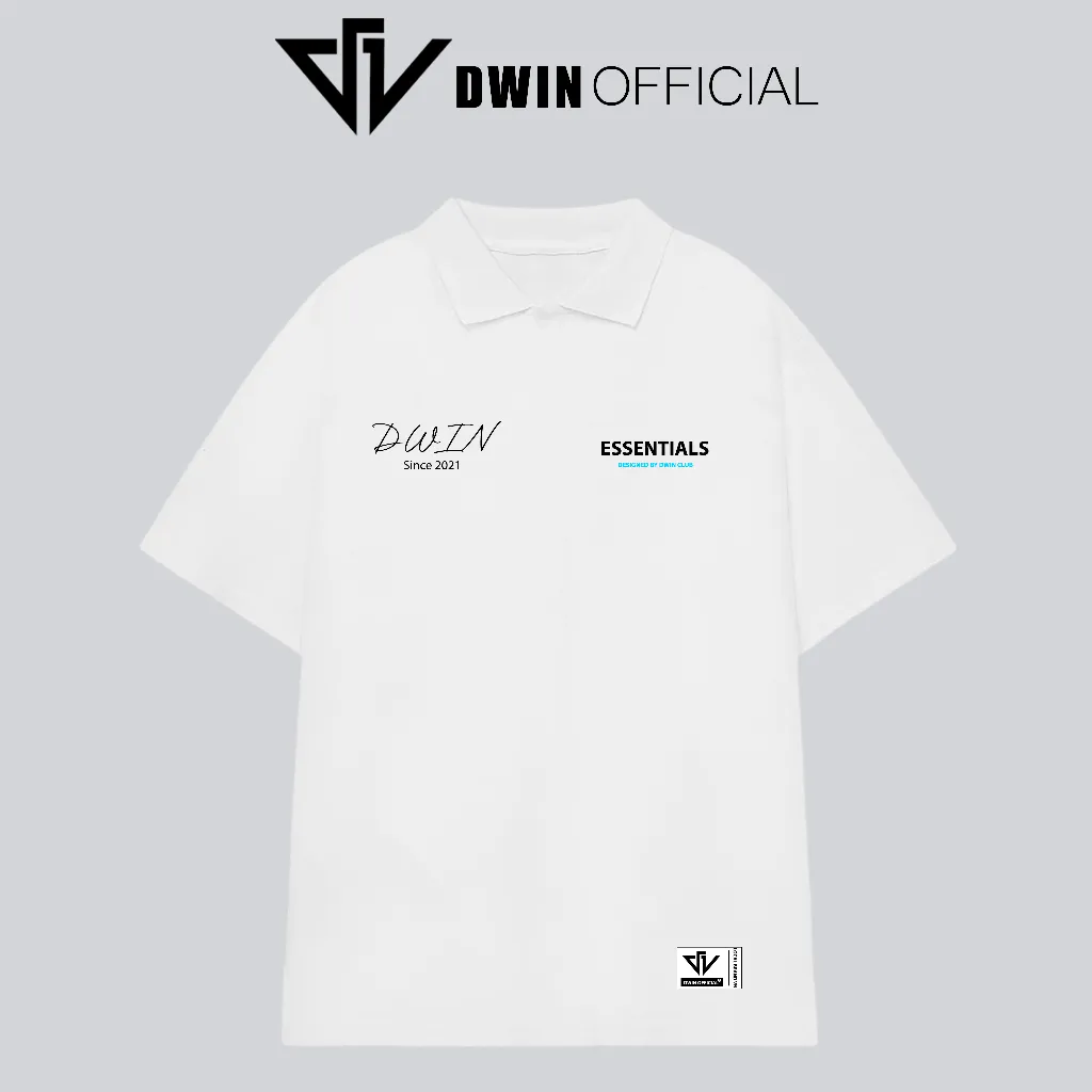 Ảnh Áo polo nam nữ trơn brand Dwin tee cổ bẻ basic form rộng phông tay lỡ unisex oversize 3