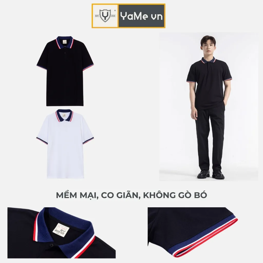 Ảnh Áo Polo Nam Đơn Giản Thời Trang Màu Trắng Đen Thương Hiệu Y2010 The Style Of No Style 21849 |YaMe| 1