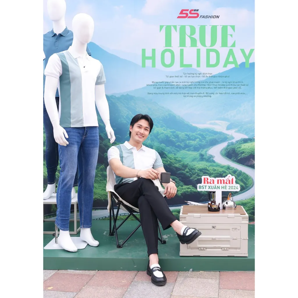 Ảnh Áo Polo Nam PIQUE 5S FASHION, Chất Cotton Thiết Kế Can Phối Nổi Bật,Lịch Lãm (APC24089) 4