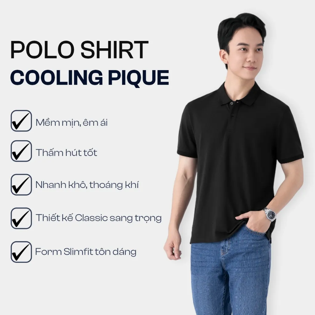 Ảnh Áo Polo Nam PIQUE 5S FASHION Mùa Hè, Mềm Mát, Trơn Basic Bo Dệt Hiệu Ứng Lịch Lãm (APC25030) 2