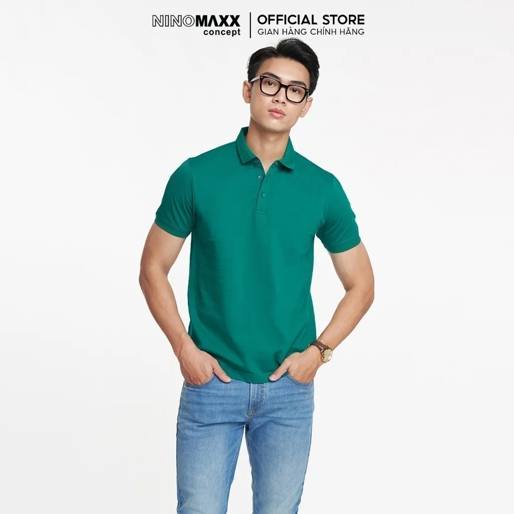 Ảnh Áo Polo Nam Premium Polo Tay Ngắn Sợi Cotton Mercerized N&M CLUB Ninomaxx 2105018 2