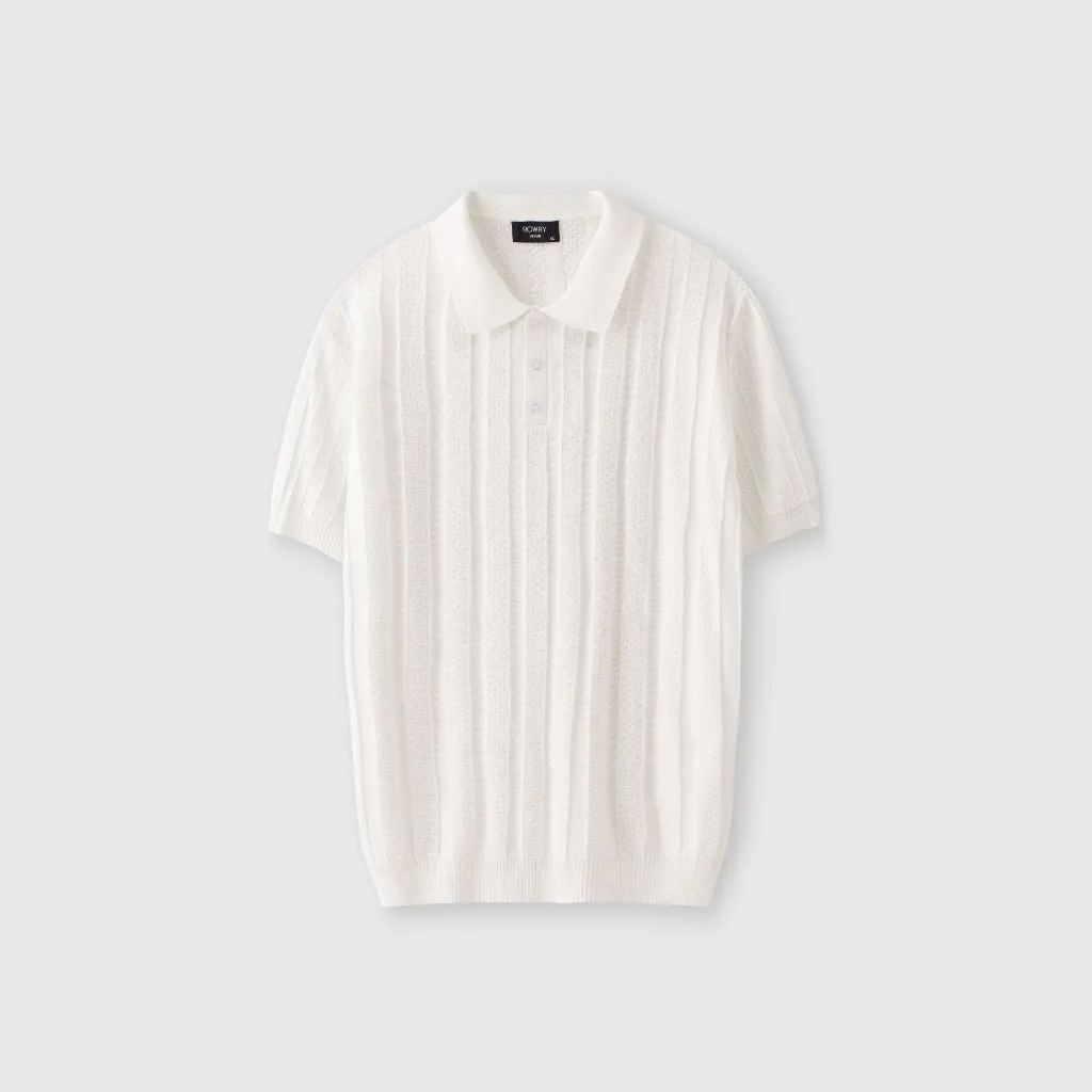 Ảnh Áo Polo nam ROWAY dệt len Premium | Polo len phối ren 3