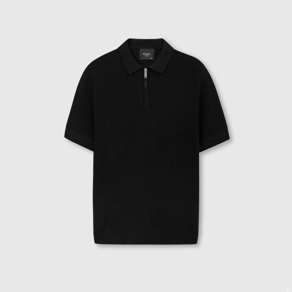 Ảnh Áo polo nam ROWAY Dệt len, Cao cấp | Polo len khóa 2