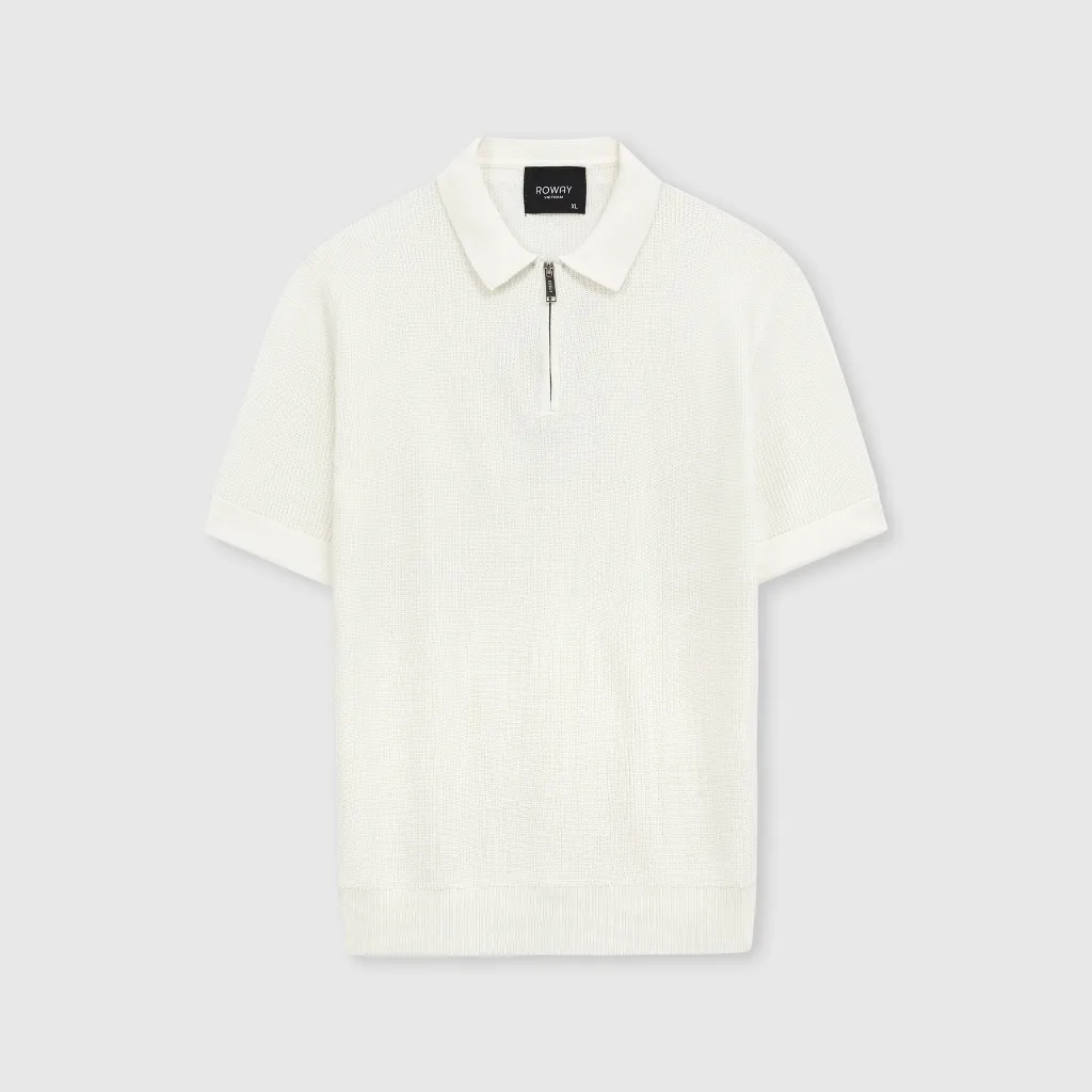 Ảnh Áo polo nam ROWAY Dệt len, Cao cấp | Polo len khóa 3