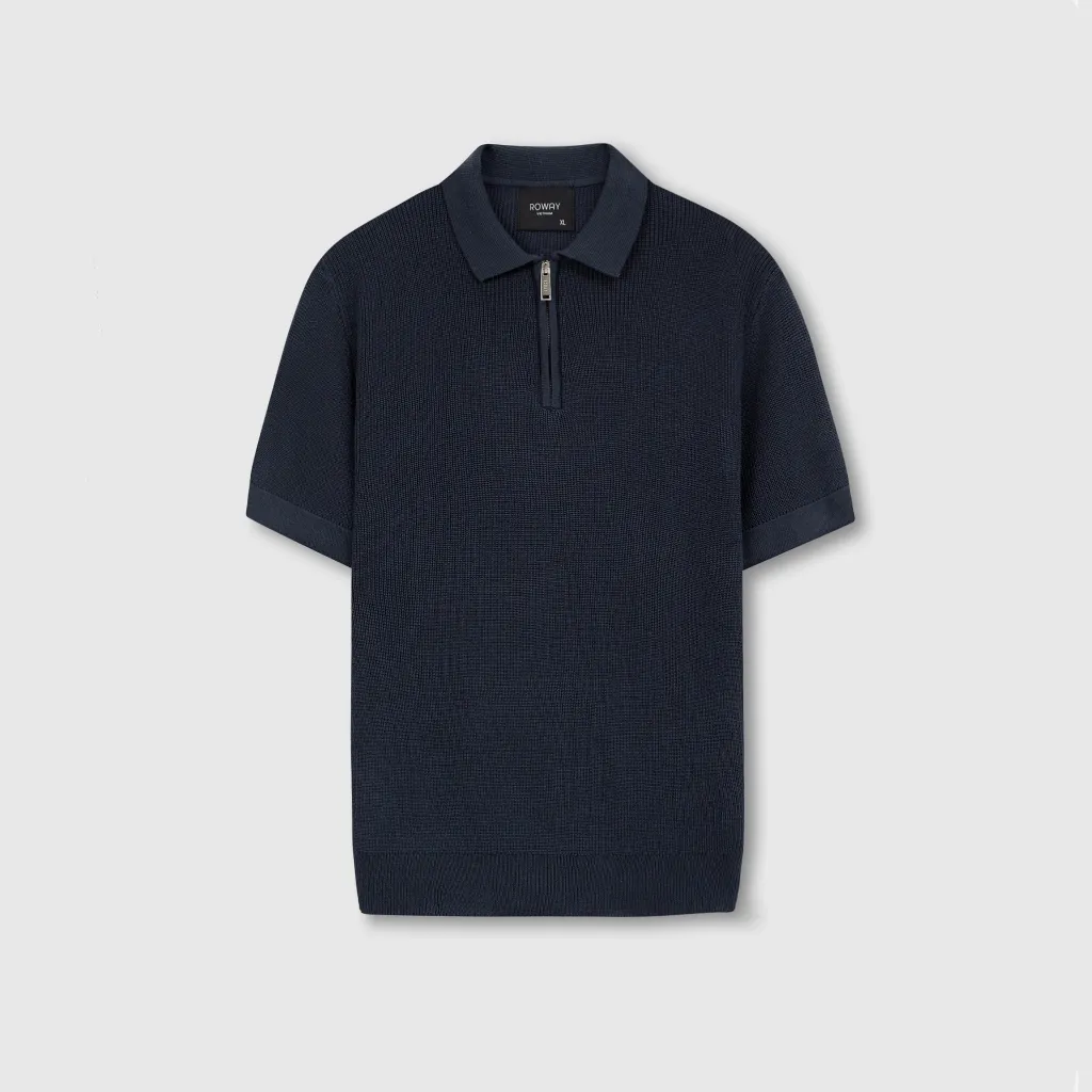 Ảnh Áo polo nam ROWAY Dệt len, Cao cấp | Polo len khóa 4