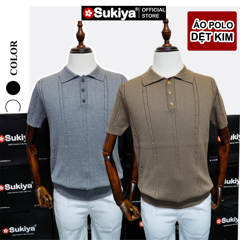 Ảnh Áo Polo Nam SUKIYA, Polo Len Dệt Kim Họa Tiết Lắn Thừng Cao Cấp AL100 1