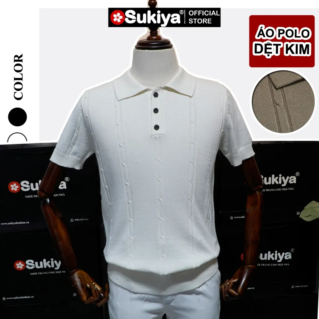 Ảnh Áo Polo Nam SUKIYA, Polo Len Dệt Kim Họa Tiết Lắn Thừng Cao Cấp AL100 2