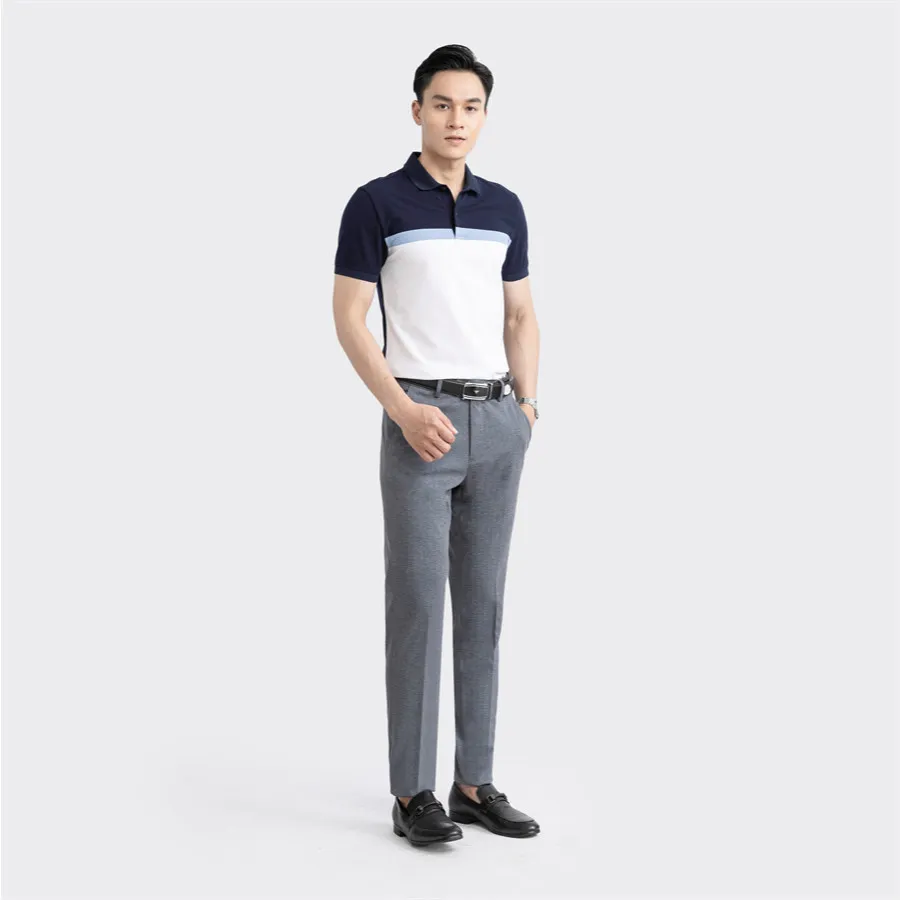 Ảnh Áo polo nam tay ngắn ARISTINO xanh tím than phối trắng sang trọng APS135S3 2