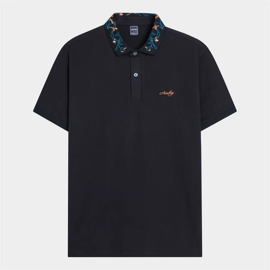 Ảnh Áo polo nam tay ngắn ARISTINO màu đen thời thượng APS116AZ 3